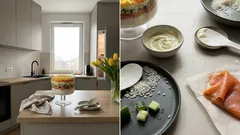 Warstwowa sushi‑sałatka z łososiem — efektowna propozycja na 8 marca bez zwijania rolek