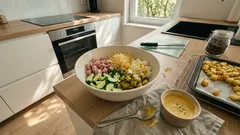 Sałatka Berlin z pieczonymi ziemniakami – sycący hit na imprezę i kolację