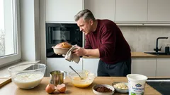 Wilgotny mannik z mikrofalówki w kilka minut: kasza manna na kefirze i mały trik