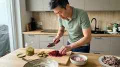 Sałatka królewska z wołowiną, burakiem i ogórkiem kiszonym – przepis krok po kroku